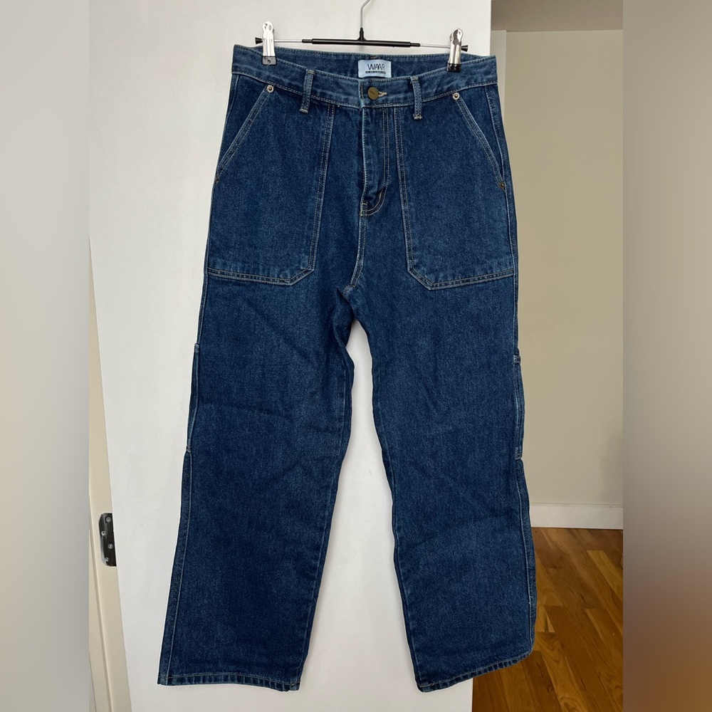 WAAR (We Are Always Right) Jeans Korean brand Musinsa dark blue cargo men’s 31